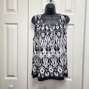 {L-XL] Croft & Barrow Black & White Sleeveless Top Size Large or XL Women's